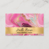 Luxury Pink Marble and Gold Foil 名刺 (正面)
