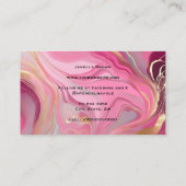 Luxury Pink Marble and Gold Glitter 名刺 (裏面)