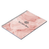 Luxury Pink Marble Custom Nail Salon with Logo ノートブック (左側)