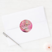Luxury Pink Marble Gold Glitter Thank You Sticker ラウンドシール (封筒)