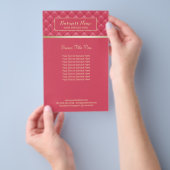 Luxury Pink Quilted Modern Gold Beauty Salon Spa チラシ (ハンドル)