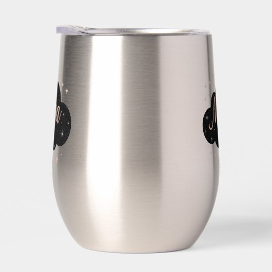 Luxury Pink Rose Gold & Obsidian Crystal Tumbler (右面)