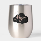 Luxury Pink Rose Gold & Obsidian Crystal Tumbler (正面)