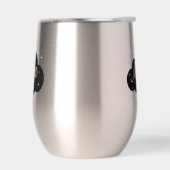 Luxury Pink Rose Gold & Obsidian Crystal Tumbler (左面)