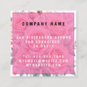 Luxury Pink Roses Beautiful Popular Collection スクエア名刺 (裏面)