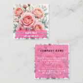 Luxury Pink Roses Beautiful Popular Collection スクエア名刺 (正面/裏面)