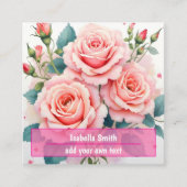 Luxury Pink Roses Beautiful Trendy Collection スクエア名刺 (正面)