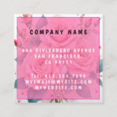 Luxury Pink Roses Beautiful Trendy Collection スクエア名刺 (裏面)