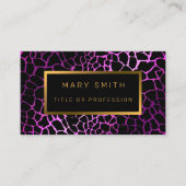 Luxury Pink Tigerモダン Add Your Text 名刺 (正面)