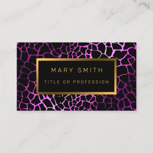 Luxury Pink Tigerモダン Add Your Text 名刺 (正面)