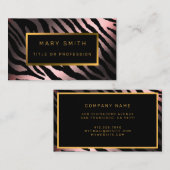 Luxury Pink Tigerモダン Add Your Text 名刺 (正面/裏面)