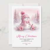 Luxury Pinkmas Editable Festive Scene Christmas シーズンカード (正面)