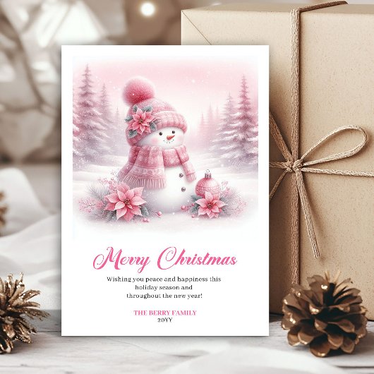 Luxury Pinkmas Editable Festive Scene Christmas シーズンカード