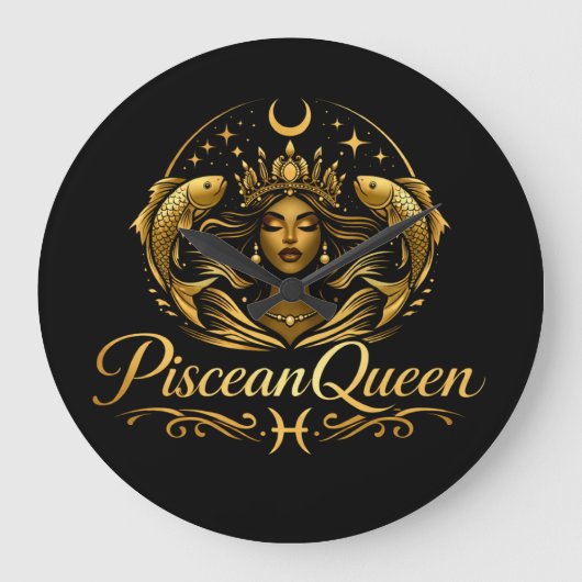 Luxury Piscean Queen Clock ラージ壁時計 (正面)