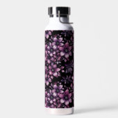 Luxury Plum Floral Stainless Steel Water Bottle ウォーターボトル (左面)