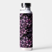 Luxury Plum Floral Stainless Steel Water Bottle ウォーターボトル (右面)