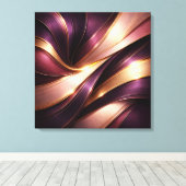 Luxury Plum & Gold Flow Abstract Canvas Art キャンバスプリント (インサイチュ (ウッドフロア))