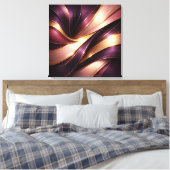 Luxury Plum & Gold Flow Abstract Canvas Art キャンバスプリント (インサイチュ (寝室))