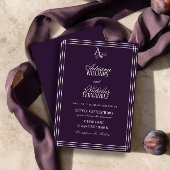 Luxury Plum Monogram Wedding 招待状