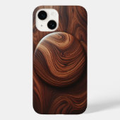 Luxury Polished Walnut Wood Grain Abstract Circula Case-Mate iPhoneケース (裏面)