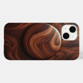 Luxury Polished Walnut Wood Grain Abstract Circula Case-Mate iPhoneケース (裏面 (横))
