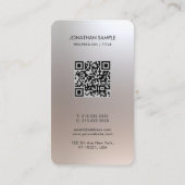 Luxury Premium Silk Paper QR Code Glamour Silver 名刺 (裏面)
