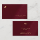 Luxury Premium Thick Stylish Gold Text Monogram 名刺 (正面/裏面)