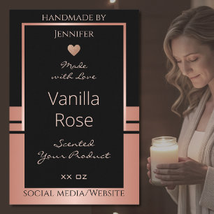 Luxury Product Packaging Label Black and Rose Gold フードラベル