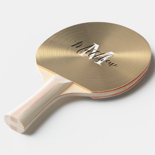 Luxury & Profession Gold Metallic Ping Pong Paddle 卓球ラケット (裏面アングル)