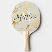 Luxury & Profession Gold Metallic Ping Pong Paddle 卓球ラケット (正面)