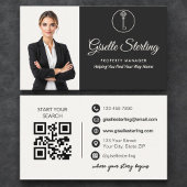 Luxury Property Manager Neutral Photo QR Code  名刺