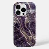 Luxury Purple and Gold Marble iPhone Case Case-Mate iPhoneケース (裏面)