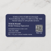 Luxury Purple Blue Floral Bridal Makeup Artist 名刺 (裏面)