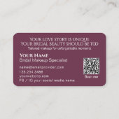 Luxury Purple Burgundy Floral Bridal Makeup Artist 名刺 (裏面)