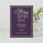 Luxury Purple Calligraphy Wedding セーブザデート (スタンド正面)