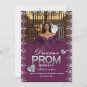 Luxury Purple Elegant Prom Send-Off Invitation 招待状 (正面)