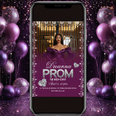 Luxury Purple Elegant Prom Send-Off Invitation 招待状