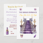 Luxury Purple & Gold New Year 2026 Invitation 招待状 (正面/裏面)