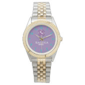 Luxury Purple Gold Personalized Custom Monogram 腕時計 (正面)