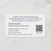 Luxury Purple Ivory Floral Bridal Makeup Artist 名刺 (裏面)