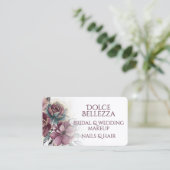 Luxury Purple Teal Floral Bridal Makeup Artist 名刺 (スタンド正面)