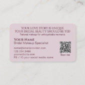 Luxury Purple Teal Floral Bridal Makeup Artist 名刺 (裏面)