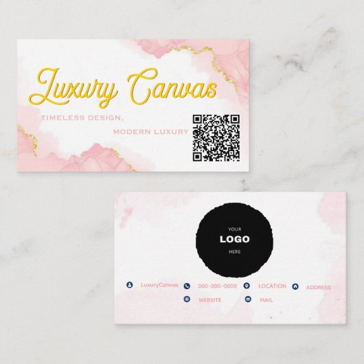 Luxury QR Code Beauty Business Card 名刺 (正面/裏面)