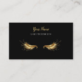 Luxury QR code Black and Gold Lash Technician Busi 名刺 (正面)