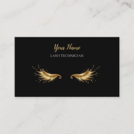 Luxury QR code Black and Gold Lash Technician Busi 名刺
