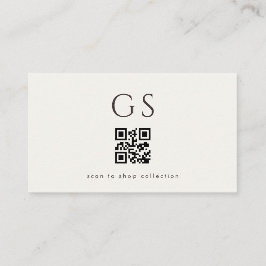 Luxury QR Code Boutique Fashion Ivory 名刺 (裏面)