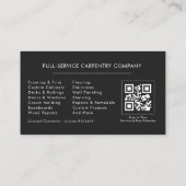 Luxury QR Code Carpenter Carpentry Black Silver 名刺 (裏面)