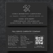 Luxury QR Code Carpenter Carpentry Black Silver 名刺