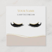 Luxury QR code Lash Technician スクエア名刺 (正面)