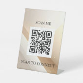 Luxury QR Code Sign | Scan Me Table Sign | Minimal 台座サイン (正面)